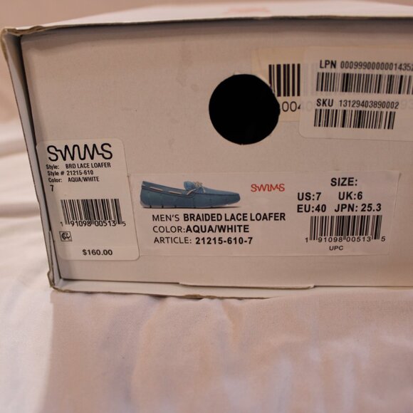 SWIMS Men\'s Braided Loafer Aqua NWB Size 7 main image 4
